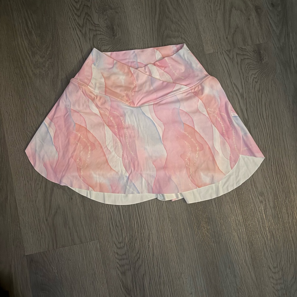 Women's Pink Watercolor A-Line Skirt